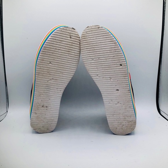 CAPE ROBBIN SUPER PLATFORM BLACK FAUX LEATHER LACE UP RAINBOW PLATFORM SIZE 9 - Picture 6 of 11